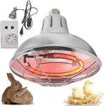 Voici un exemple de lampe chauffante pour poussins avec thermostat